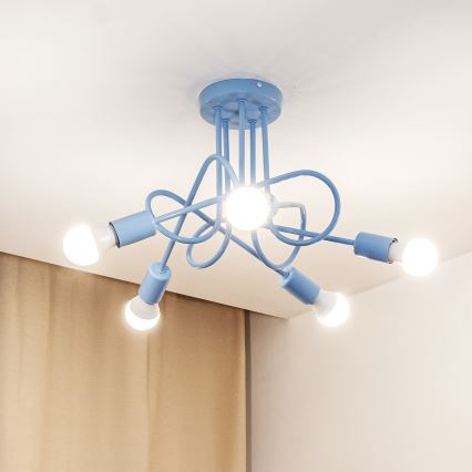 Pinnapealne lühter OXFORD 5xE27/15W/230V, sinine