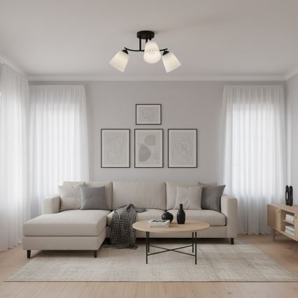 Pinnapealne lühter PAFOS 3xE27/15W/230V must