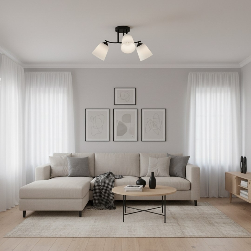 Pinnapealne lühter PAFOS 3xE27/15W/230V must