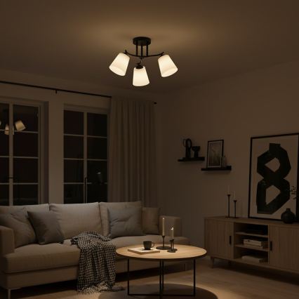 Pinnapealne lühter PAFOS 3xE27/15W/230V must