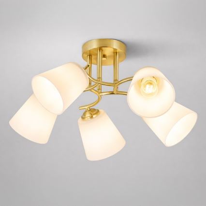 Pinnapealne lühter PAFOS 5xE27/15W/230V kuldne