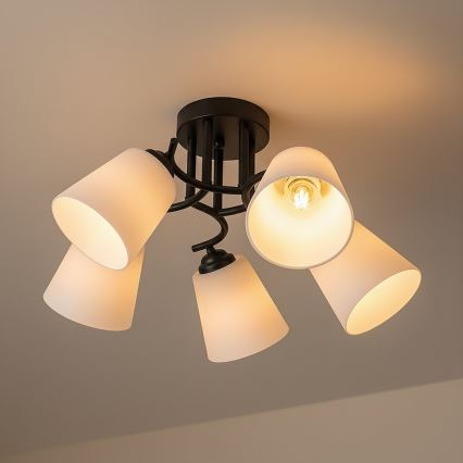 Pinnapealne lühter PAFOS 5xE27/15W/230V must
