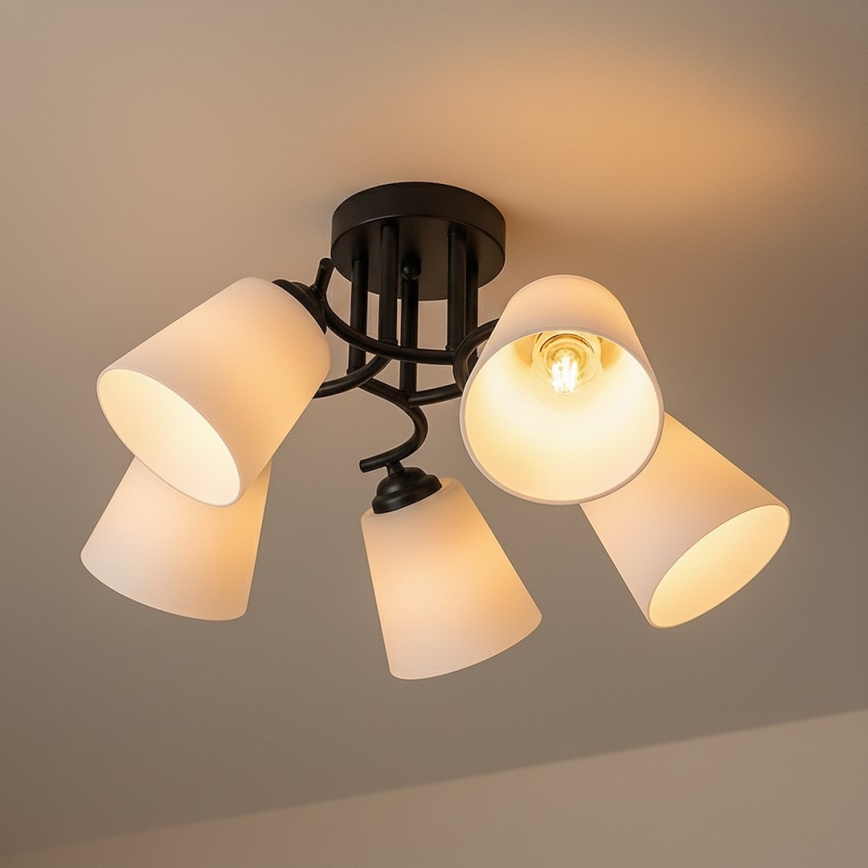 Pinnapealne lühter PAFOS 5xE27/15W/230V must