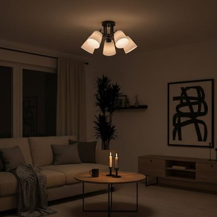 Pinnapealne lühter PAFOS 5xE27/15W/230V must
