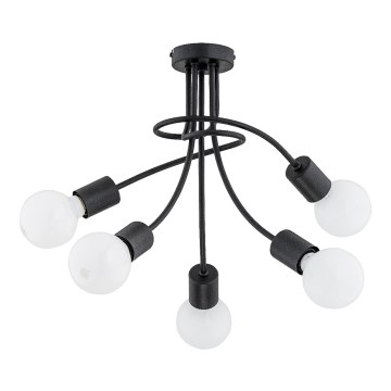 Pinnapealne lühter PLENA 5xE27/15W/230V must