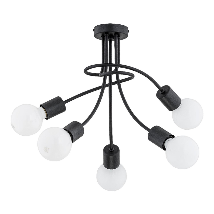 Pinnapealne lühter PLENA 5xE27/15W/230V must