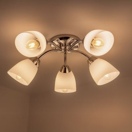 Pinnapealne lühter PORTOS 5xE14/10W/230V, läikiv kroom
