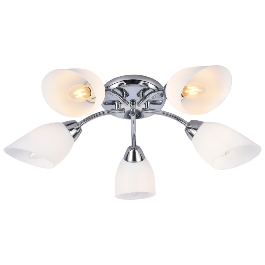 Pinnapealne lühter PORTOS 5xE14/10W/230V, läikiv kroom