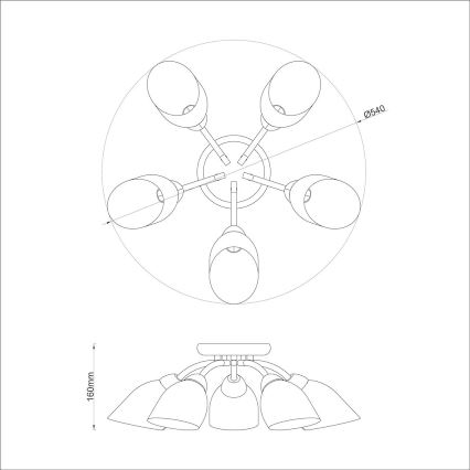 Pinnapealne lühter PORTOS 5xE14/10W/230V, läikiv kroom
