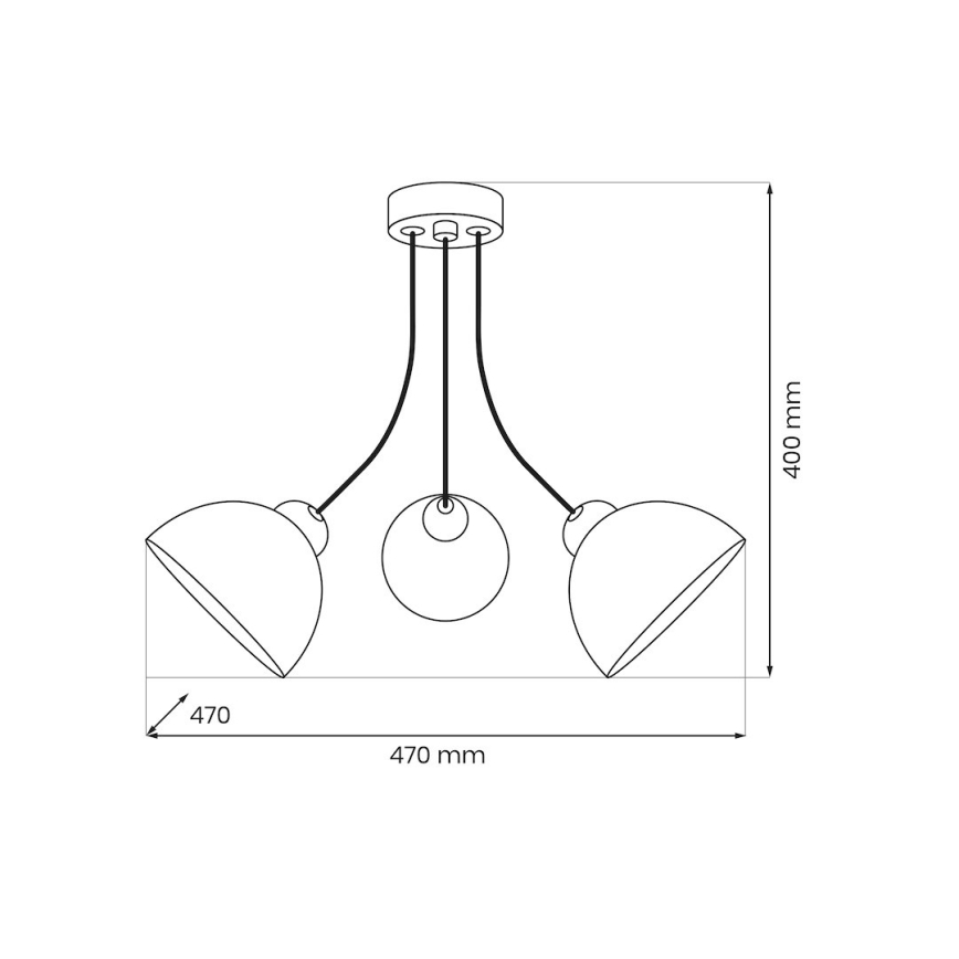 Pinnapealne lühter QUEEN 3xE27/15W/230V must