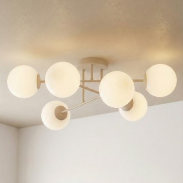 Pinnapealne lühter ROMA 6xE14/10W/230V beež