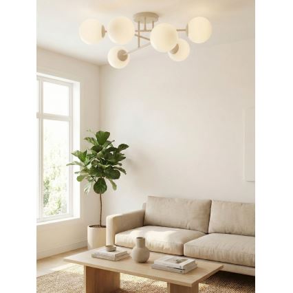 Pinnapealne lühter ROMA 6xE14/10W/230V beež