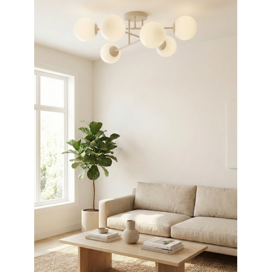 Pinnapealne lühter ROMA 6xE14/10W/230V beež