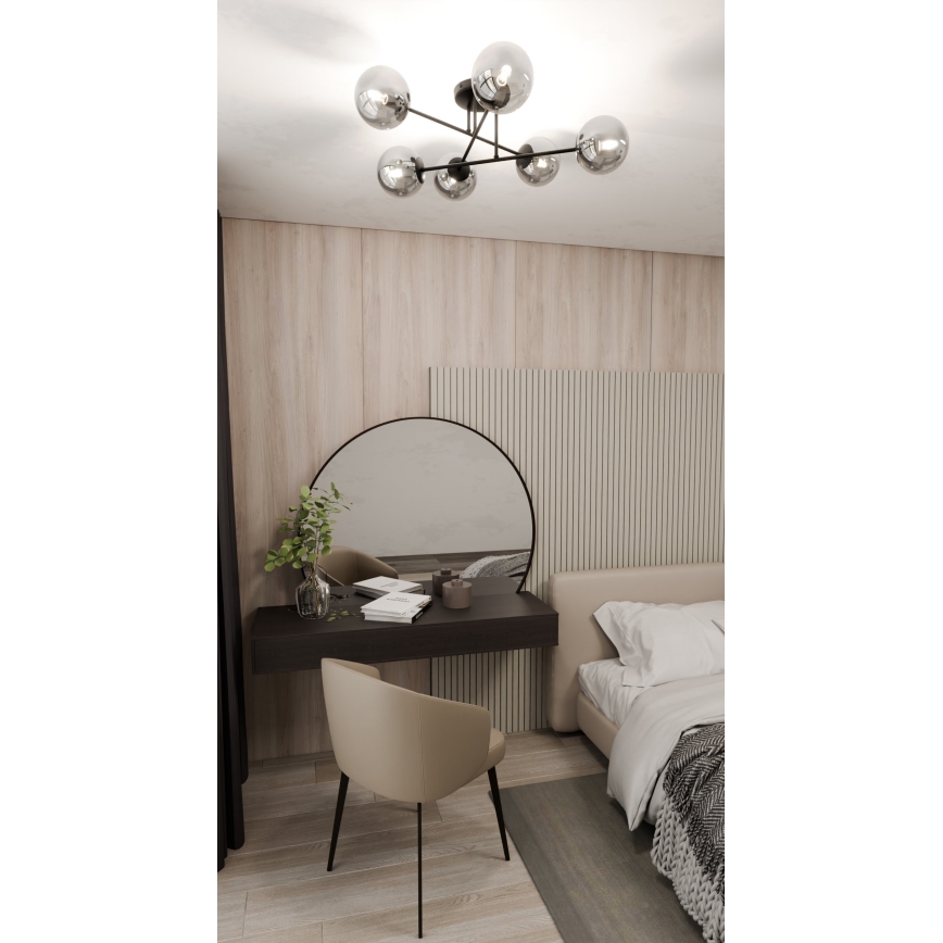 Pinnapealne lühter ROMA 6xE14/10W/230V must/suitsune