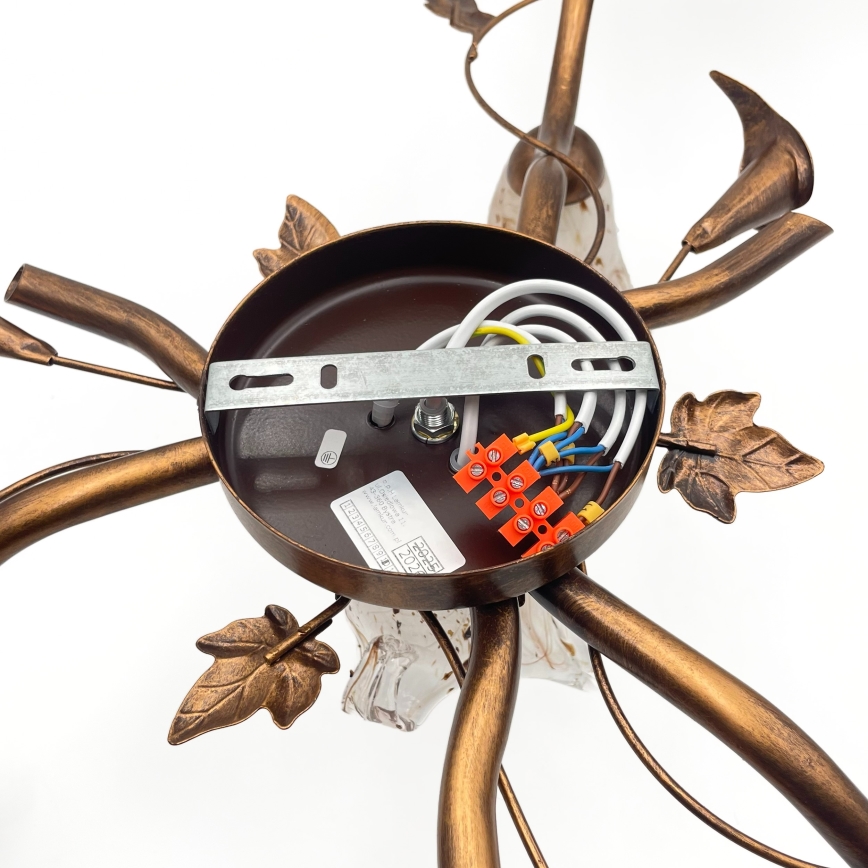 Pinnapealne lühter ROZETA 4xE14/40W/230V pronksitoonis