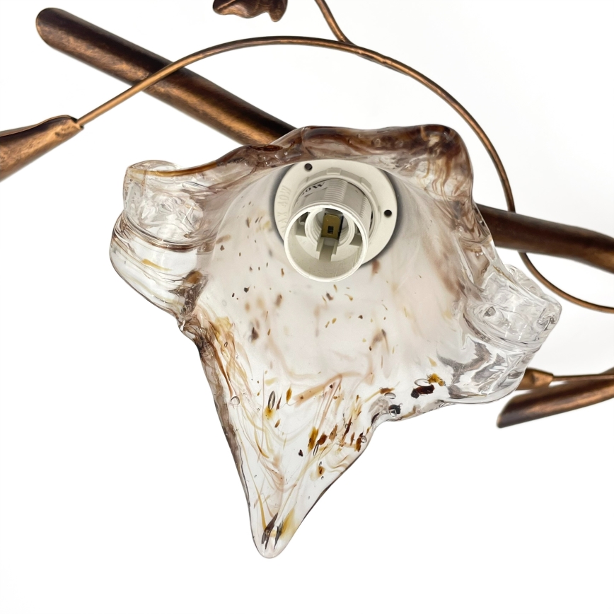 Pinnapealne lühter ROZETA 4xE14/40W/230V pronksitoonis