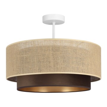 Pinnapealne lühter SARTA 1xE27/60W/230V, läbimõõt 45 cm, pruun/jute