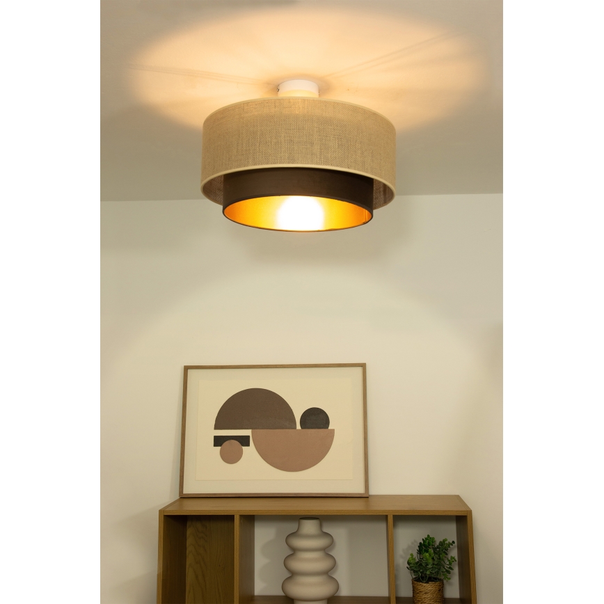 Pinnapealne lühter SARTA 1xE27/60W/230V, läbimõõt 45 cm, pruun/jute