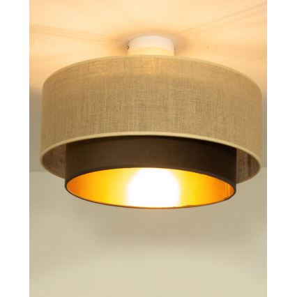 Pinnapealne lühter SARTA 1xE27/60W/230V, läbimõõt 45 cm, pruun/jute