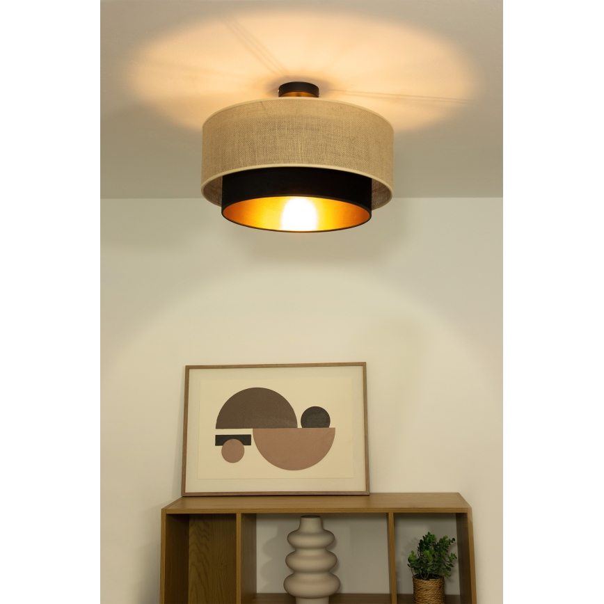 Pinnapealne lühter SARTA 1xE27/60W/230V Ø 45 cm must/juut