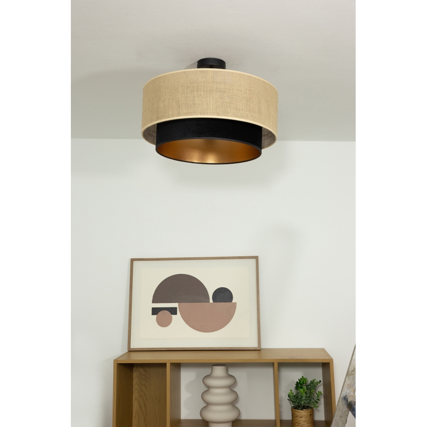 Pinnapealne lühter SARTA 1xE27/60W/230V Ø 45 cm must/juut