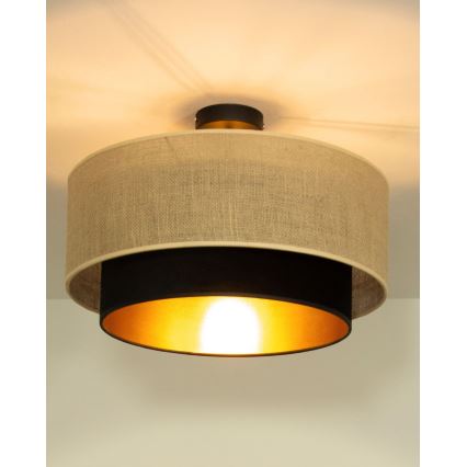 Pinnapealne lühter SARTA 1xE27/60W/230V Ø 45 cm must/juut
