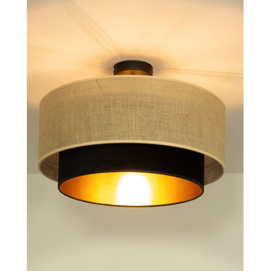 Pinnapealne lühter SARTA 1xE27/60W/230V Ø 45 cm must/juut
