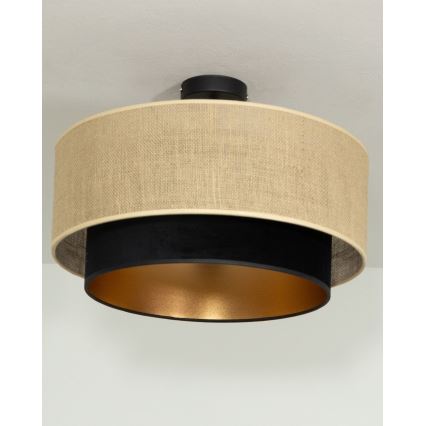 Pinnapealne lühter SARTA 1xE27/60W/230V Ø 45 cm must/juut