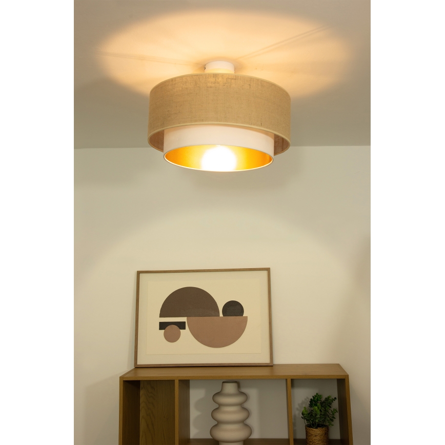 Pinnapealne lühter SARTA 1xE27/60W/230V Ø 45 cm valge/juut