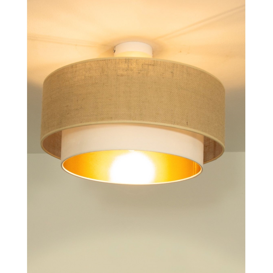 Pinnapealne lühter SARTA 1xE27/60W/230V Ø 45 cm valge/juut