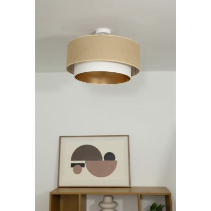 Pinnapealne lühter SARTA 1xE27/60W/230V Ø 45 cm valge/juut