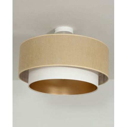 Pinnapealne lühter SARTA 1xE27/60W/230V Ø 45 cm valge/juut