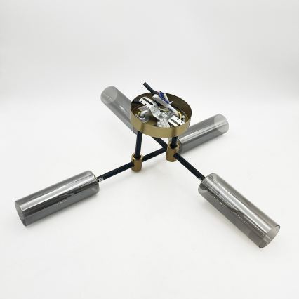 Pinnapealne lühter TESSA 4xG9/5W/230V messing/suitsune must