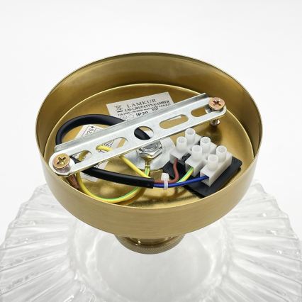 Pinnapealne lühter TRISH 1xE27/15W/230V kuldne/läbipaistev