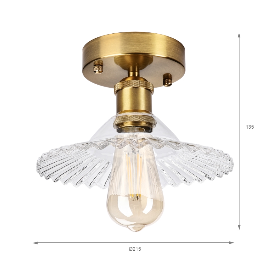 Pinnapealne lühter TRISH 1xE27/15W/230V kuldne/läbipaistev