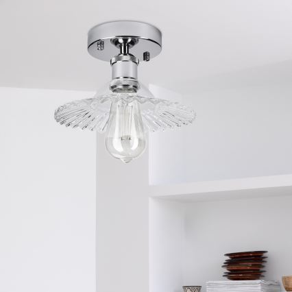 Pinnapealne lühter TRISH 1xE27/15W/230V läikiv kroom/selge