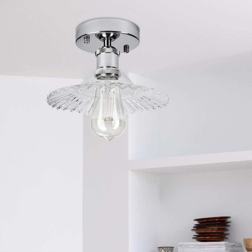 Pinnapealne lühter TRISH 1xE27/15W/230V läikiv kroom/selge