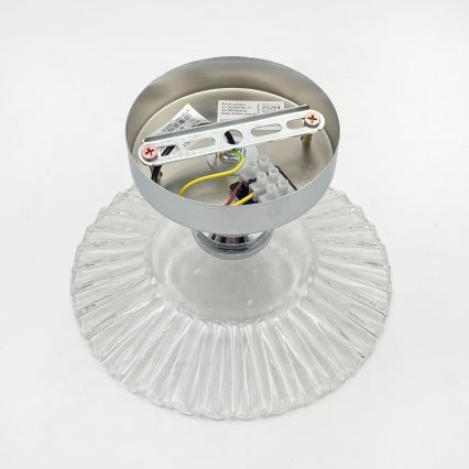 Pinnapealne lühter TRISH 1xE27/15W/230V läikiv kroom/selge