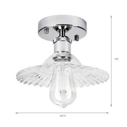 Pinnapealne lühter TRISH 1xE27/15W/230V läikiv kroom/selge