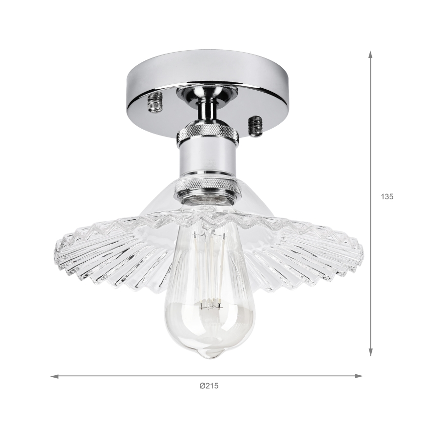 Pinnapealne lühter TRISH 1xE27/15W/230V läikiv kroom/selge
