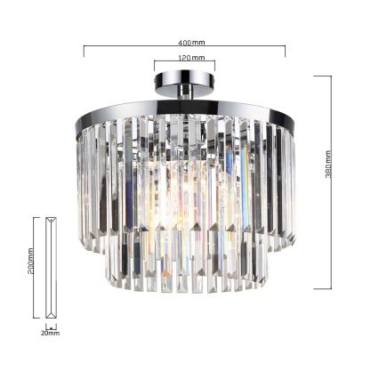 Pinnapealne lühter VETRO 4xE14/40W/230V läikiv kroom