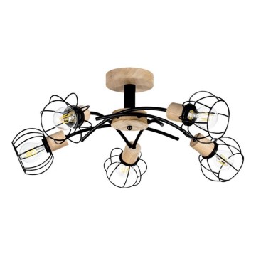 Pinnapealne lühter VIVIANE 5xE27/60W/230V tamm