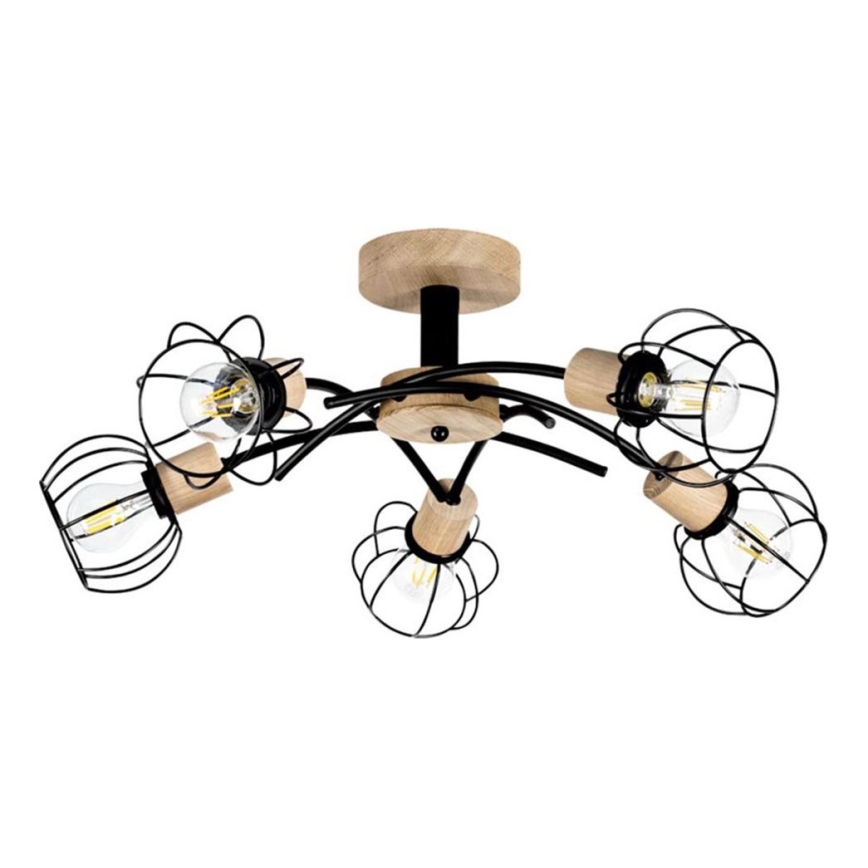 Pinnapealne lühter VIVIANE 5xE27/60W/230V tamm