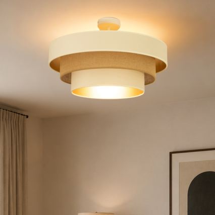 Pinnapealne lühter WENTA 1xE27/60W/230V läbimõõt 50 cm beež/kuldne