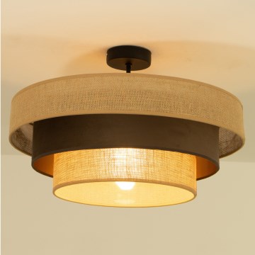 Pinnapealne lühter WENTA 1xE27/60W/230V läbimõõt 50 cm juut/pruun