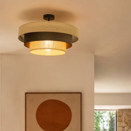 Pinnapealne lühter WENTA 1xE27/60W/230V läbimõõt 50 cm juut/pruun