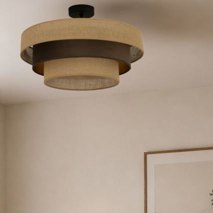 Pinnapealne lühter WENTA 1xE27/60W/230V läbimõõt 50 cm juut/pruun