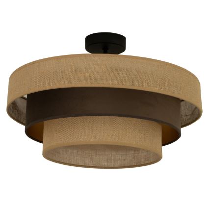 Pinnapealne lühter WENTA 1xE27/60W/230V läbimõõt 50 cm juut/pruun