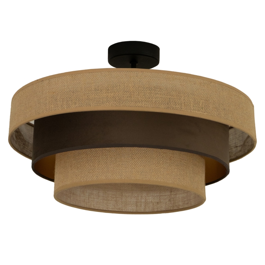 Pinnapealne lühter WENTA 1xE27/60W/230V läbimõõt 50 cm juut/pruun