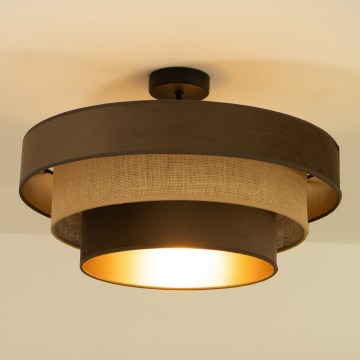 Pinnapealne lühter WENTA 1xE27/60W/230V, läbimõõt 50 cm, pruun/jute